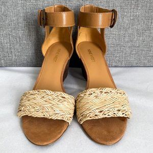 Nine West Sloan Tan Strap Wedge